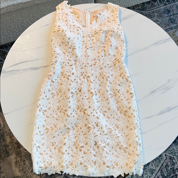 LOFT Dresses & Skirts - LOFT Cream Floral Lace Mini Dress